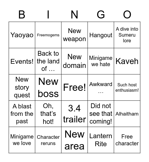 IS IT ALREADY 3.4? Bingo Card