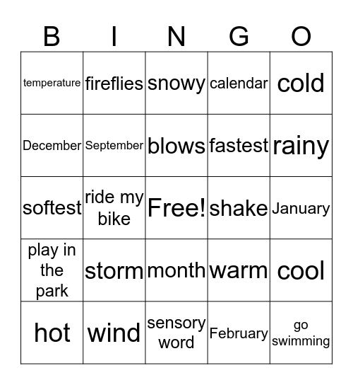 Unit 6 Bingo Card