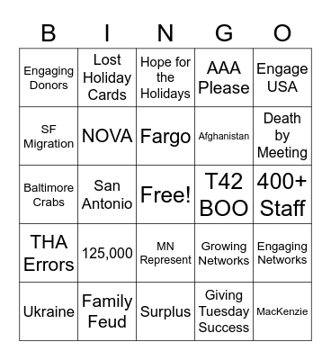 2022 LIRS DevMob BINGO Card