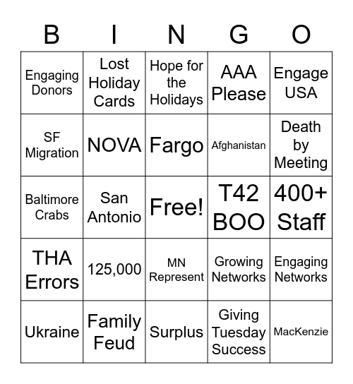 2022 LIRS DevMob BINGO Card