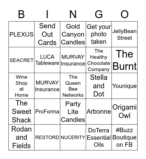 Holiday Buzz Blackout BINGO Card