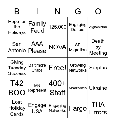 2022 LIRS DevMob Bingo Card
