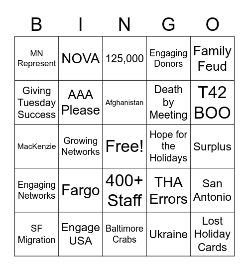 2022 LIRS DevMob BINGO Card