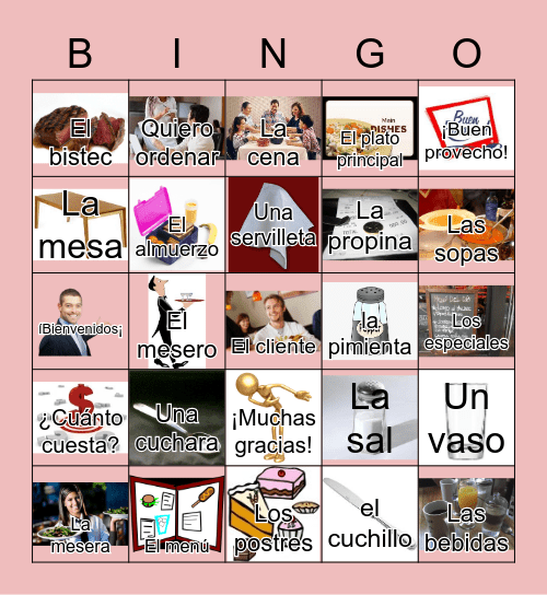 En el restaurante Bingo Card