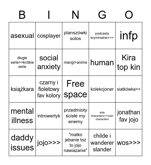 Plemnik kinnie Bingo Card