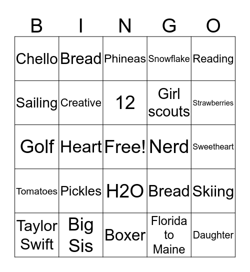 Happy Birthday Jaiden!!  Bingo Card