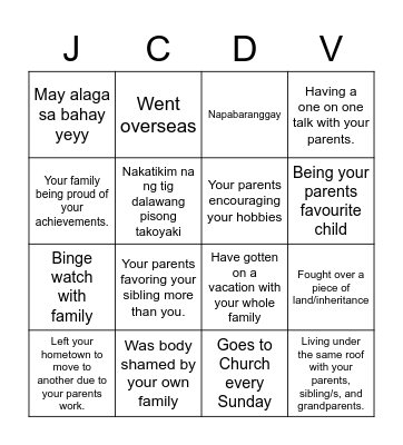 Bingo ni Gizmo Bingo Card