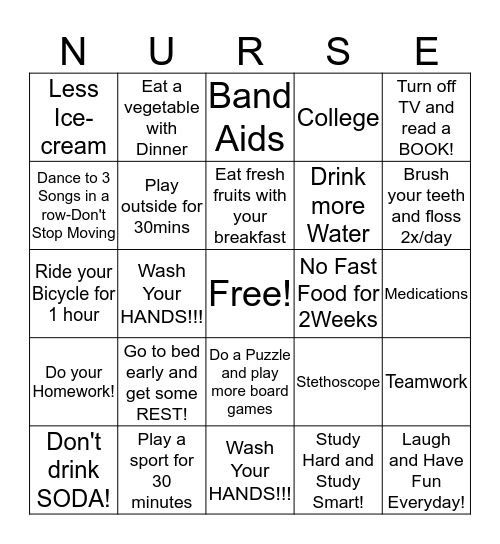 Registered Nurse Bingo Card