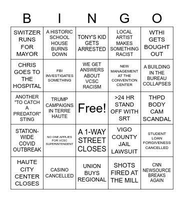 2023 NEWS CYCLE Bingo Card