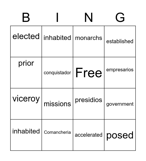 New Government Bingo Card
