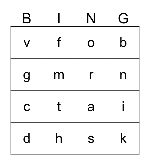 Bingo letters Bingo Card