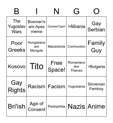 L.I.E Discord Discussion BINGO! Bingo Card