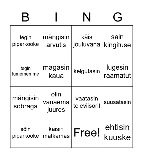 VAHEAJA  BINGO Card