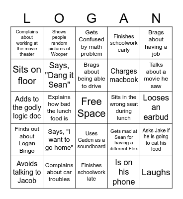 Logan Bingo Card