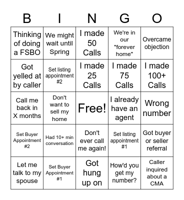Call Blitz Bingo! Bingo Card