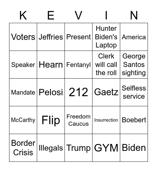 SpeakerBingo Card