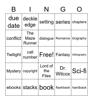 Book Bingo Card