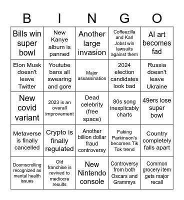 2023 Bingo Card