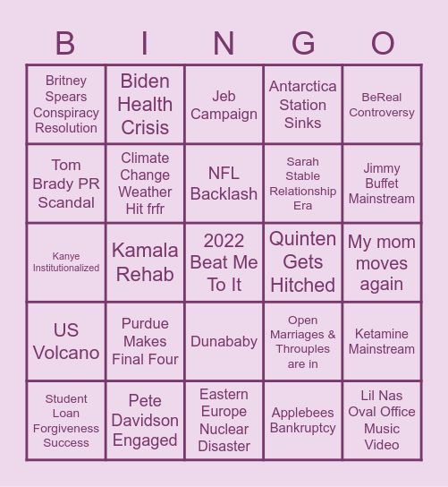 2023 BINGO Card