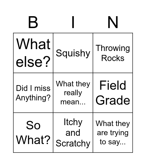 Mabardy Bingo Card