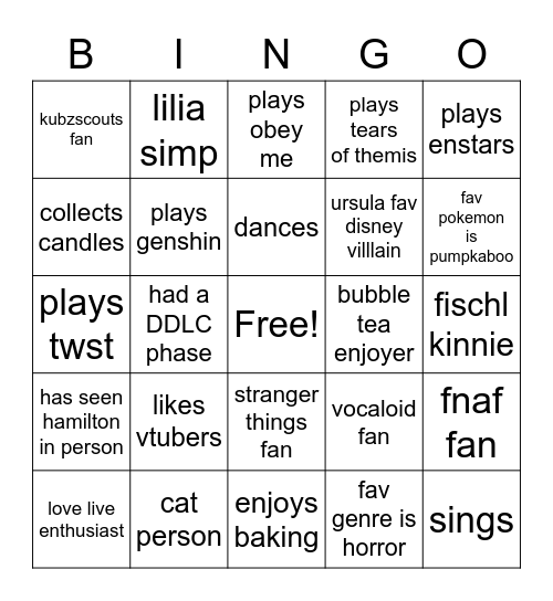 how similar are you to peppr Bingo Card