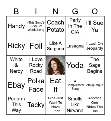 Weird Al Bingo Card