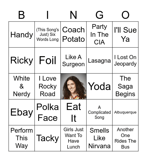 Weird Al Bingo Card