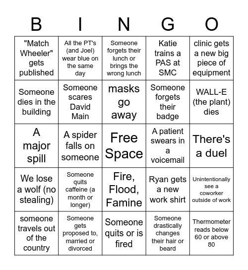 Bingo for 2023 Bingo Card