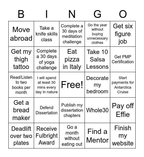 2023 Bingo Card Bingo Card