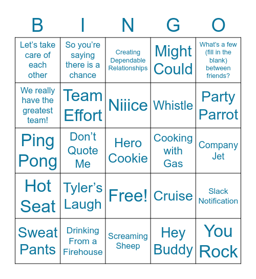 CampLife Bingo Card