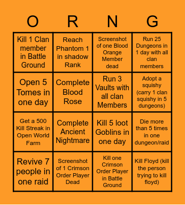 Blood Orange Diablo Bingo Card