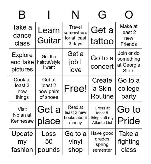 2023 Bingo Card