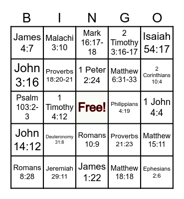 2023 Scriptures Bingo Card