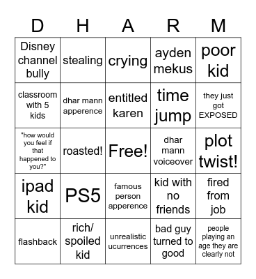 DHAR DHAR BINGS Bingo Card