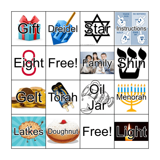 Hanukkah Bingo Card