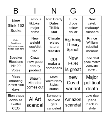 2023 Bingo Card