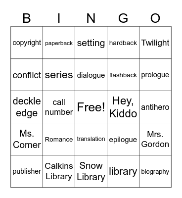 Book Bingo Card