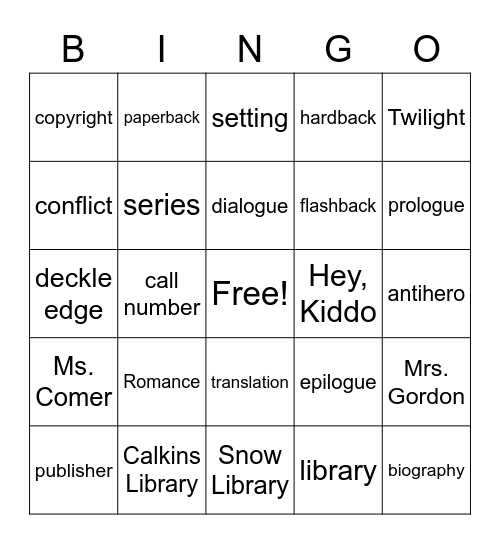 Book Bingo Card