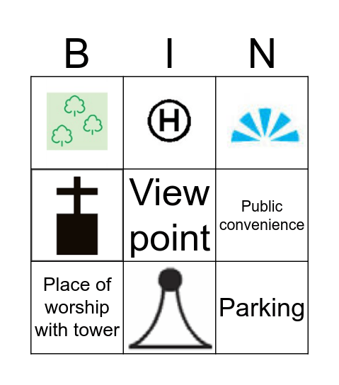 Conventional sign bingo  Bingo Card
