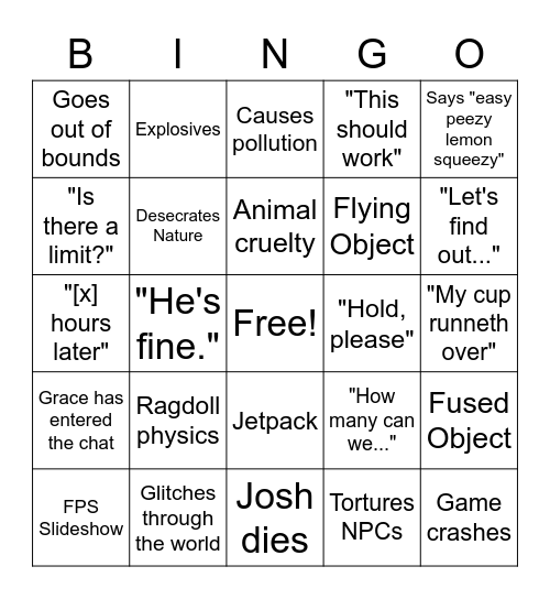 LGIO Bingo Card