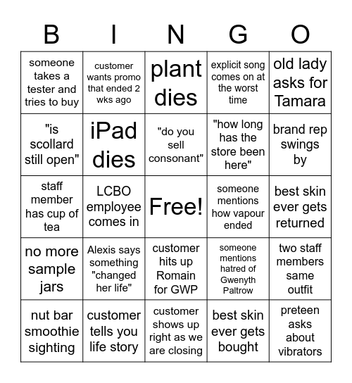 Detox Market Bingo Card