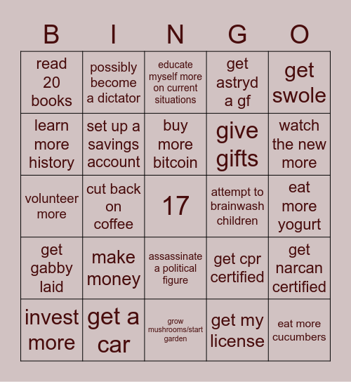 jay's bingo Card