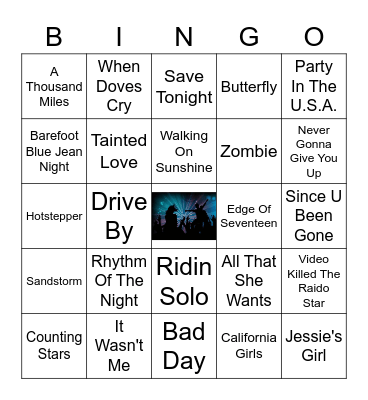 Dance Club Remix Bingo Card