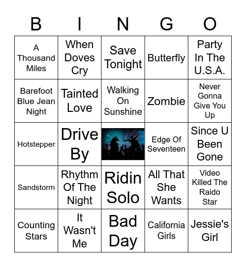 Dance Club Remix Bingo Card