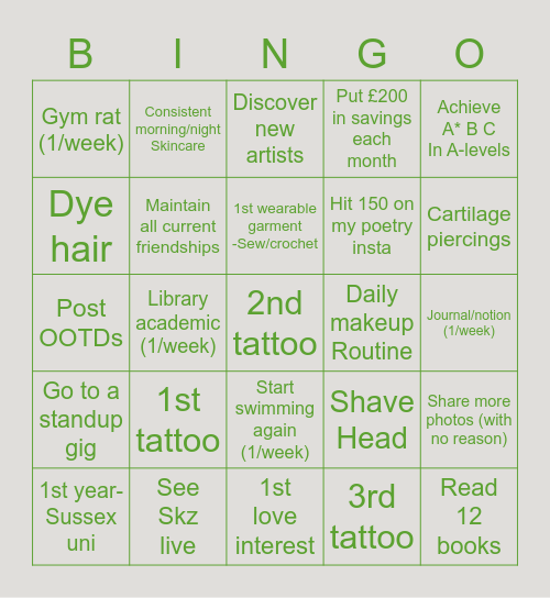 2023 bingo Card