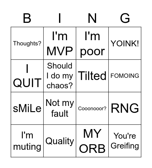 Dreeves Bingo Card
