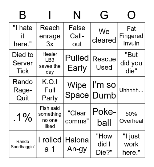 Kings of Raid Bingo Card