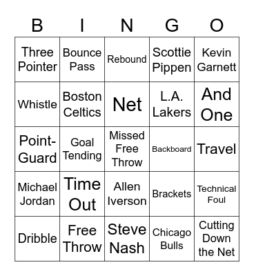 Basketball Bingo Card