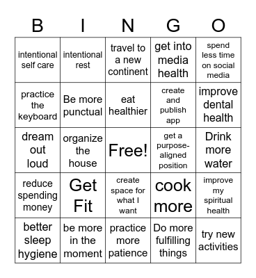 Vision 2023 Bingo Card