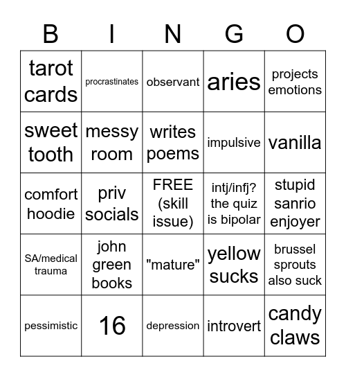 evira's bingo Card